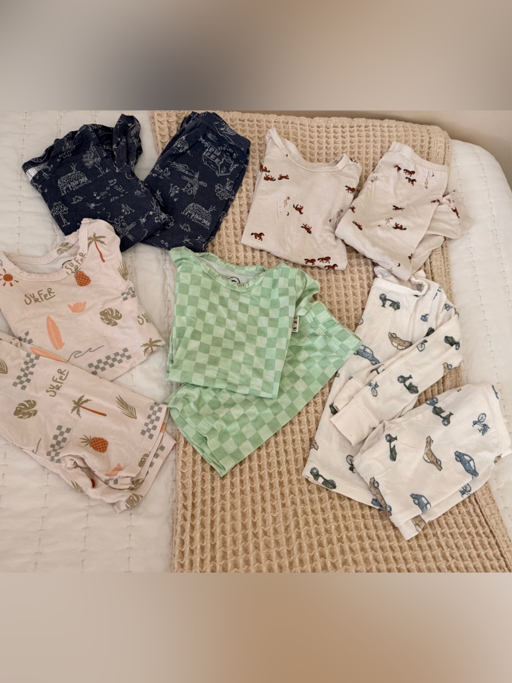 Toddler Boy Bamboo Pajama Set - Mixed Pattern Sleepwear - 2T